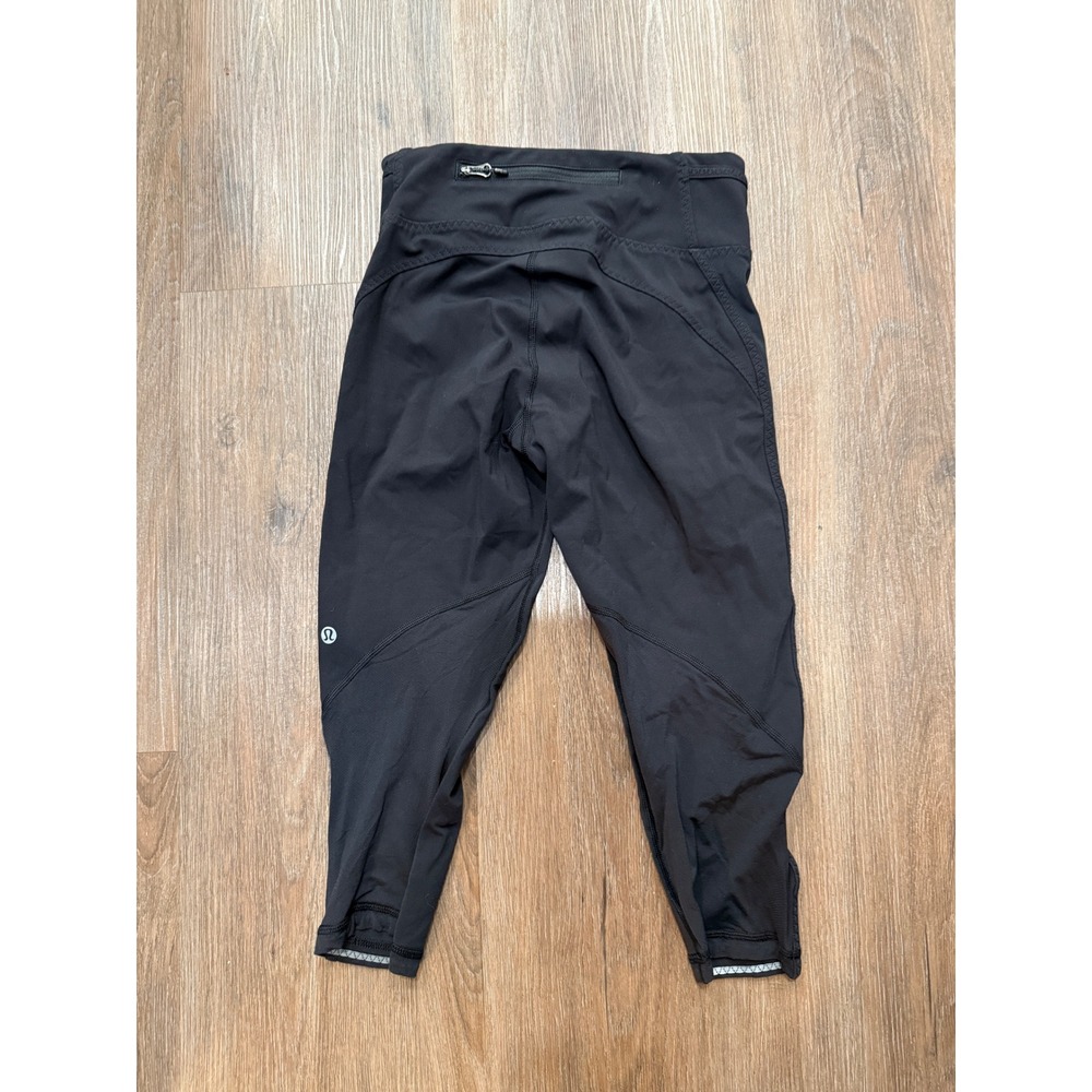 Lululemon Black Running Crop Leggings Womens Size 4 Activewear Athletic